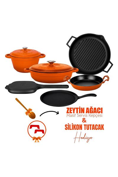 Lava Cast Iron 6X Trendy Series 9 Piece Cookware & Pans Set