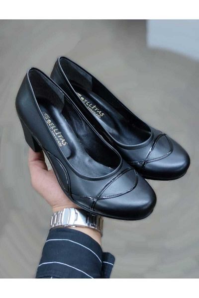Ayakkabı Ülkesi Women's Skin Black Classic Casual Wedding Stylish Comfortable Lightweight Heeled Fancy Shoes