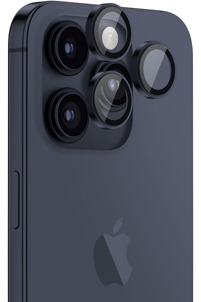AWH iPhone 15 Pro/Pro Max Camera Lens Protector, Supreme Tempered Glass AR Lens Defender (Blue)