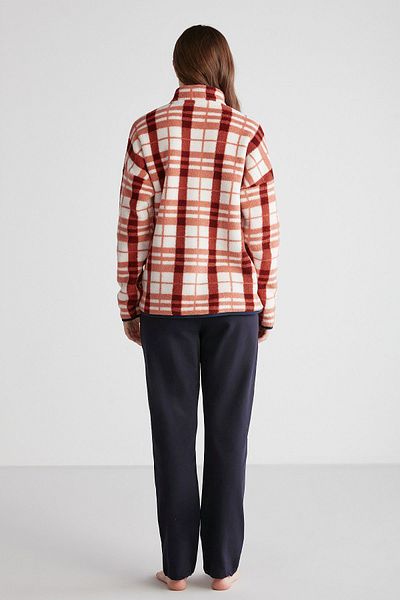 U.S. Polo Assn. 16961 Set de pijamale cu mânecă lungă din lână portocalie pentru femei