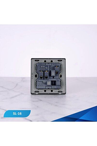 Btm مقبس 13 أمبير مع مفتاح بيانو خشبي - 3 قطع