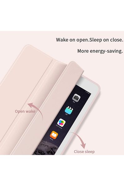 AWH iPad 5th/6th Gen 9.7 Case (2018/2017) with Pencil Holder, Auto Wake/Sleep, Pink