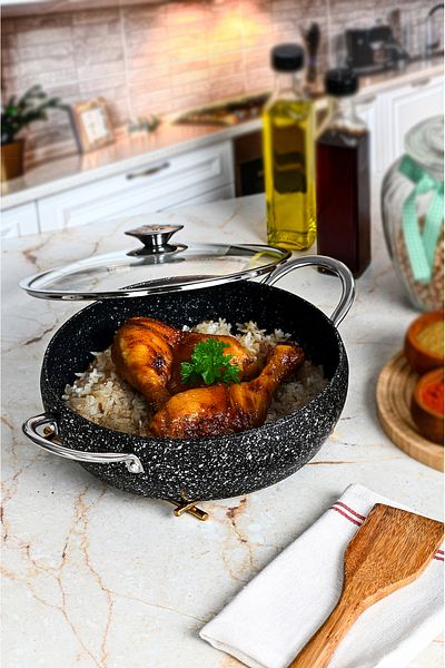 FİTHOME Can Enter Cast Granite Oven Fireproof Non-Stick Rice Pot