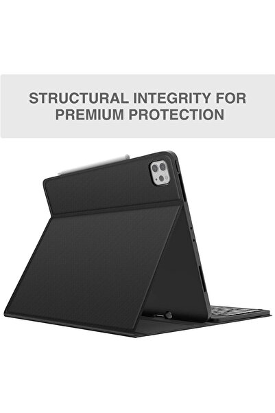 AWH Keyboard Case for iPad Pro 12.9" 2020/2018, Wireless Detachable with Pencil Holder, Black