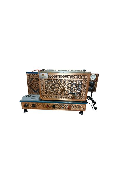 SAFİR ÇAY KAZANLARI Safirim 3 Infuser Copper Tea Boiler Electric Tube Tea Maker with Gas Safety System