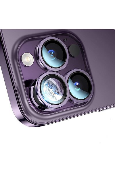 AWH Camera Lens Protector for iPhone 14 Pro Max/Pro, Anti-Scratch HD Tempered Glass, Deep Purple