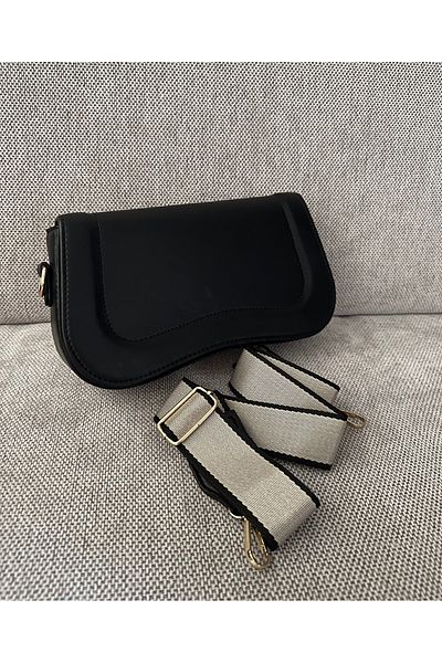 ESNEVA Geantă de mână și de umăr pentru femei de culoare neagră cu design simplu