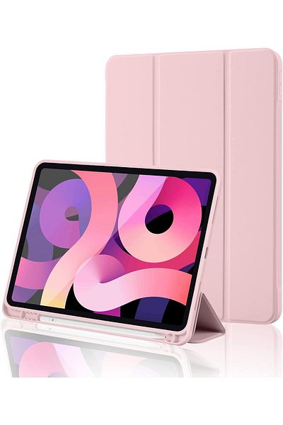 AWH iPad 10th Gen Case (2022), Pink, Soft TPU, Pencil Holder, Trifold Stand & Auto Wake/Sleep!