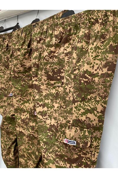 balal giyim Camouflage Patterned Elastic Bellowswall Pants 3Pcs Work Ligature Garden Prayer Pants