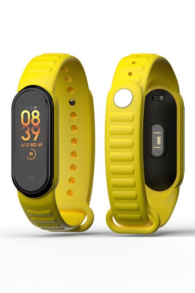 PUFWİN سوار سيليكون منقوش بحلقة متوافق مع Xiaomi Mi Band 5/6
