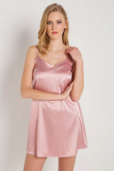 Magic Form 7270 Women's Pink Sling Satin Nightgown