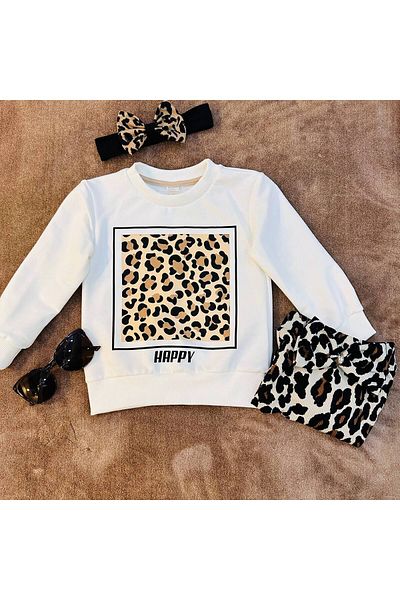 SNSA MODA Leopard Patterned Girl's Skirted Set