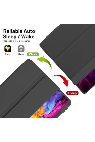 AWH Case for iPad Pro 11 2022/2021/2020, Pencil Holder, Auto Wake/Sleep, Smart Stand, Black