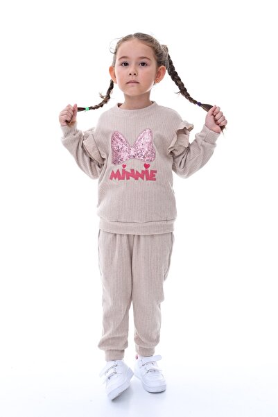 minitrends Set de top pentru fete din bumbac cu volane brodate pe umăr