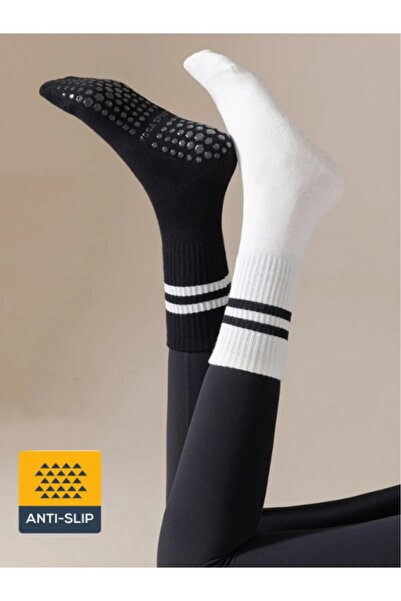 UZARLAR ÇORAP 1 Çift Kaydırmaz Tabanlı Yoga-Pilates  ve Spor Çorabı ANTI-SLIP