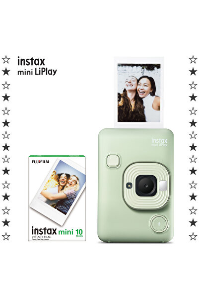 Fujifilm Instax Mini Liplay Hybrid Matcha Green Fotoğraf Makinesi ve 10'lu Film