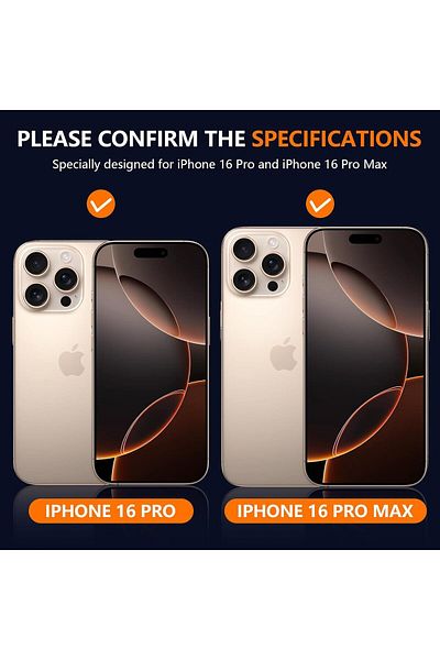 AWH Camera Protection for iPhone 16 Pro/16 Pro Max, HD Tempered Glass + Aluminium Ring Protector