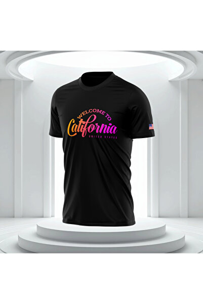 Bulvar Lee تي شيرت رجالي كاجوال برقبة دائرية 95% قطن 5% ليكرا كاليفورنيا مطبوع