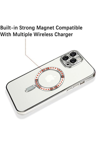 AWH iPhone 14 Pro Max  with Camera Lens Protector, MagSafe Compatible, Shockproof, Silver