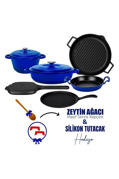 Lava Cast Iron 6X Trendy Series 9 Piece Cookware & Pans Set