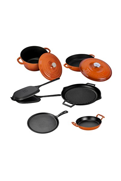 Lava Döküm 6x Trendy Serisi 9 Parça Tencere & Tava Seti