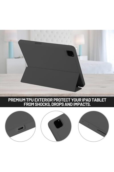 AWH Case for iPad Pro 11 2022/2021/2020, Pencil Holder, Auto Wake/Sleep, Smart Stand, Black
