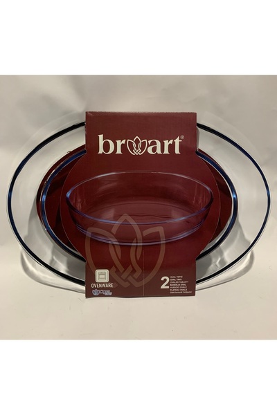 abnturk 2’Li Oval Borcam Fırın Kabı Tepsisi 3200cc Ve 1550cc