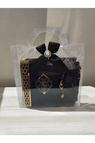 TUTUYA TEXTIL 4 LÜ SET SECCADE YASİN CÜZÜ NAMAZ BAŞÖRTÜSÜ VE TESBİH SETİ ÇEYİ...