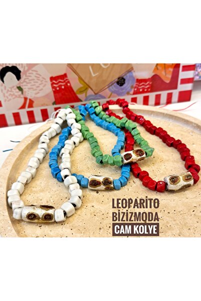 bizizmoda ليوبارد طباعة الزجاج مطرز قلادة الطابق السفلي