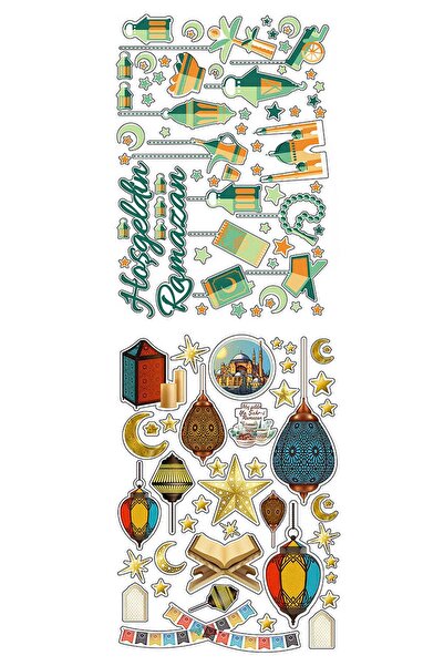 Patladı Gitti 35x50 см Ласкаво просимо Рамазан Байрам Клейкі 2 штуки наклейки...