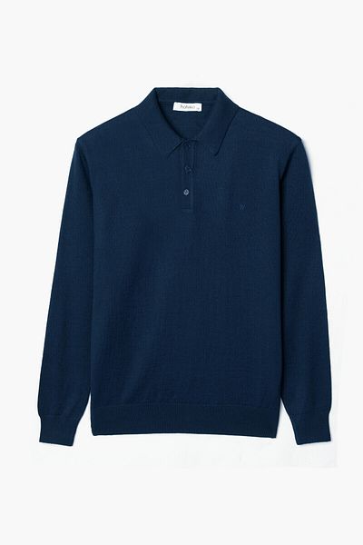 hateko Men's 50% Wool Petrol Blue Polo Neck Sweater