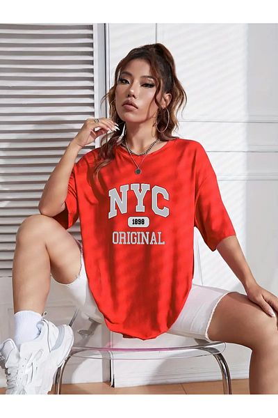 uyguntarz Μπλουζάκι NYC Printed Unisex Oversize