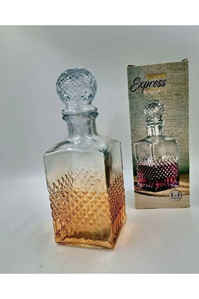 sedoshhomevision KESME DESENLİ CAM KAPAKLI KARAF  ŞERBETLİK 1,5 LT