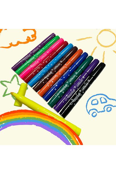 Polin Keyroad Washable Jumbo Felt Pen Set 12 Colors