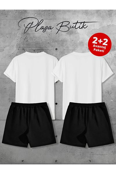 Plaza Butik Unisex Lion Print Shorts and T-Shirt Combo - Advantageous Bundle (Two Shorts and T-Shirts)