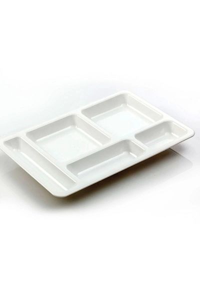 Kangurudan King White Thermo Unbreakable Plastic Table D'Hote Table D'Hote Table Plate (15 Pcs)