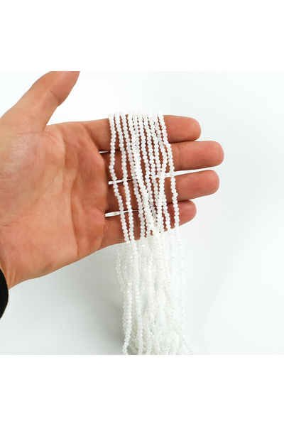 yfhobi 1 Dizi (145-155 Adet) - 2 mm Yassı Kristal Cam Boncuk Dizisi Mat Janja...