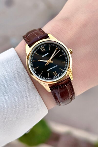 Casio Kasası Gold Kordonu Kahverengi Renk Kadın Kol Saati