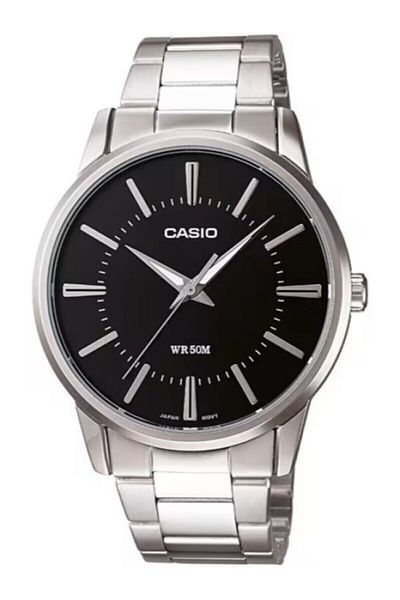 Casio Silver Color Men's Wristwatch with Black Cord