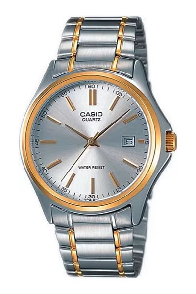 Casio ساعة يد رجالية باللون الذهبي والفضي