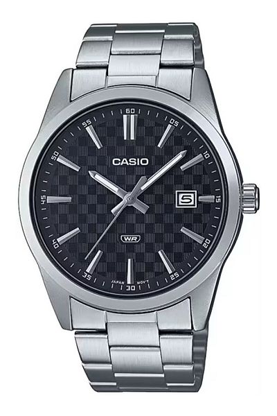 Casio Silver Color Men's Wristwatch with Black Cord