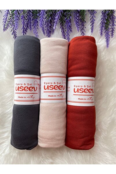 FLORA TEKSTİL Набір шарфів Penye 3 штуки - Бежевий - Фума - Кіреміт - SAL2312