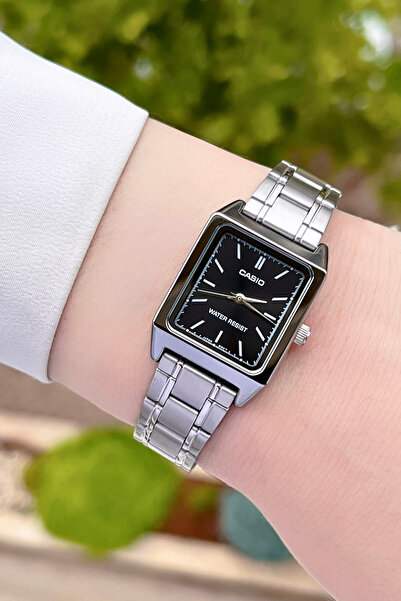 Casio Kadranı Siyah Kordonu Gümüş Renk Garantili Kadın Kol Saati