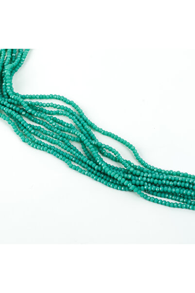 yfhobi 1 Dizi (145-155 Adet) - 2 mm Yassı Kristal Cam Boncuk Dizisi Mat Koyu ...