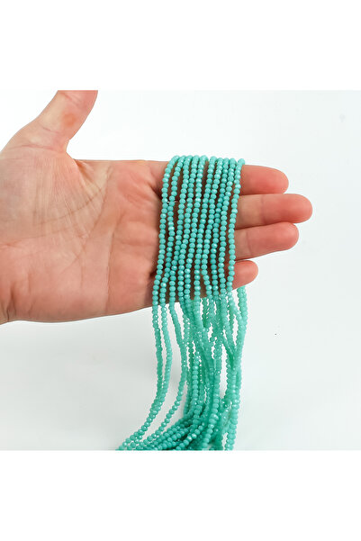 yfhobi 1 Dizi (145-155 Adet) - 2 mm Yassı Kristal Cam Boncuk Dizisi Mat Turku...