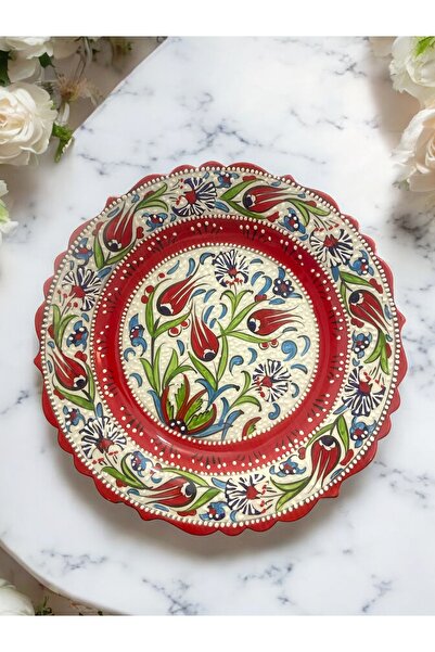 STORESZA El Yapımı 30 cm Kütahya Çini Tabak – Geleneksel ve Modern Şıklığın B...