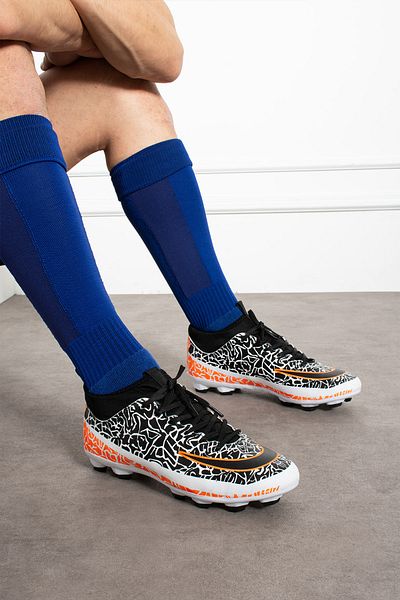 lord's ayakkabı Men's Football Boots - Comfortable Ergonomic, Flexible, and Comfortable Foot Wrap-Around, with Carpet and Field Football Half Socks