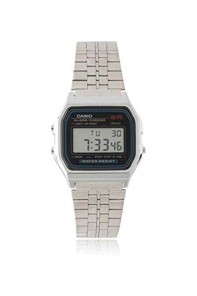 Casio ساعة رقمية للرجال من الستانلس ستيل A159W-N1DF - 33 مم - فضي