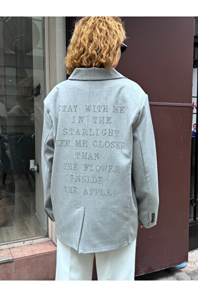 Bak'ap Преміум бавовняний піджак з підкладкою, з розрізом і принтом у вигляді каменів