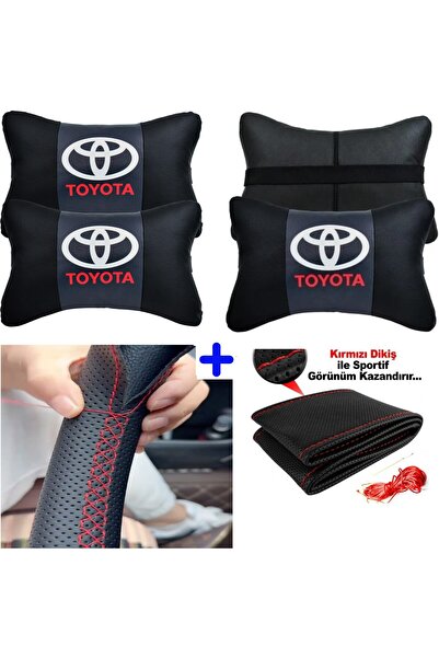 Toyota Corolla Legendary Safe Compatible Strut Steering Wheel Cover + 2pcs Luxury Car Neck Pillow